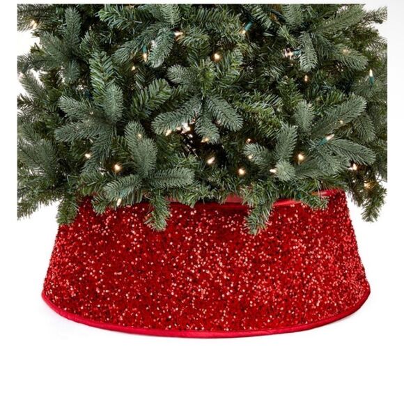 Giftcraft Red Sequin Tree Collar - Picture 1 of 4